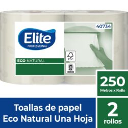 TOALLA PAPEL ELITE PROFESSIONAL ECOLÓGICA 250 METROS X 2 ROLLOS