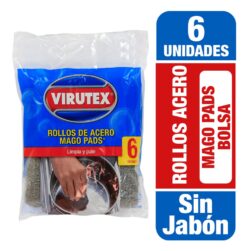 Mago Pad Virutex Clasico S/Jabon Paq 6 Und