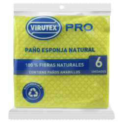 Pano Absorbente Spongi Virutex Amarillo Paq 6un