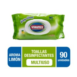 Toalla Desinfect Virutex Pouch Limon Paq 90 Und