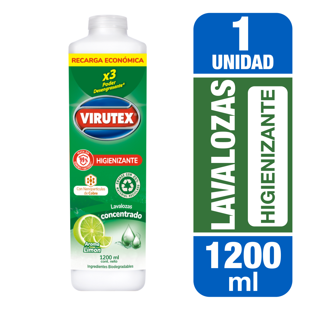 Lavaloza Virutex Higenizante 1200 ML - Recarga