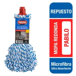 Repuesto Mopa Redonda Virutex Creativa Microfibra