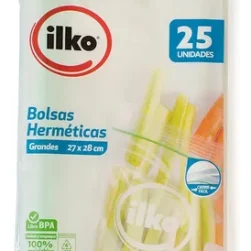 Bolsa Hermetica Ilko Verdura 27x28CM - Paq, 25 Un,