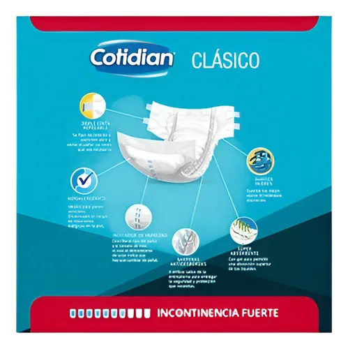 Panal Adulto Cotidian Clasico Talla G - Paq 8 Uni, - Imagen 2