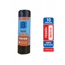 Pack x5 Bolsa Basura Agustín Negra Rollo 50x70 10 Unid
