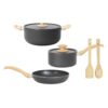 Bateria Cocina Ilko 7 Piezas Negro