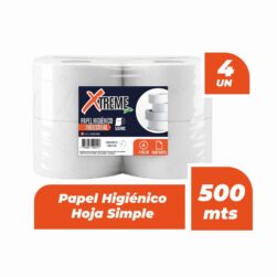 Papel Higiénico Xtreme Papel Higienico Hoja Simple 4 Unidades x 500mts