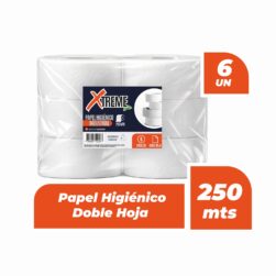 Papel Higiénico Industrial Doble Hoja Xtreme 6 Rollos x 250 Mts