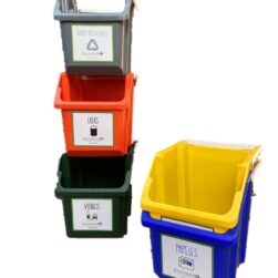Kit 3 contenedores reciclaje 23 lts. - Ama/Roj/Ver