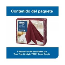 Alternative view of Servilleta Mesa Tork Linstyle Premium Hoja Simple 50U Color Burdeo Modelo SE70036