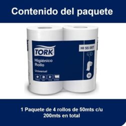 Alternative view of Papel Higiénico Tork 50 M. Simple Hoja Universal x4 Rollos Modelo HI55007