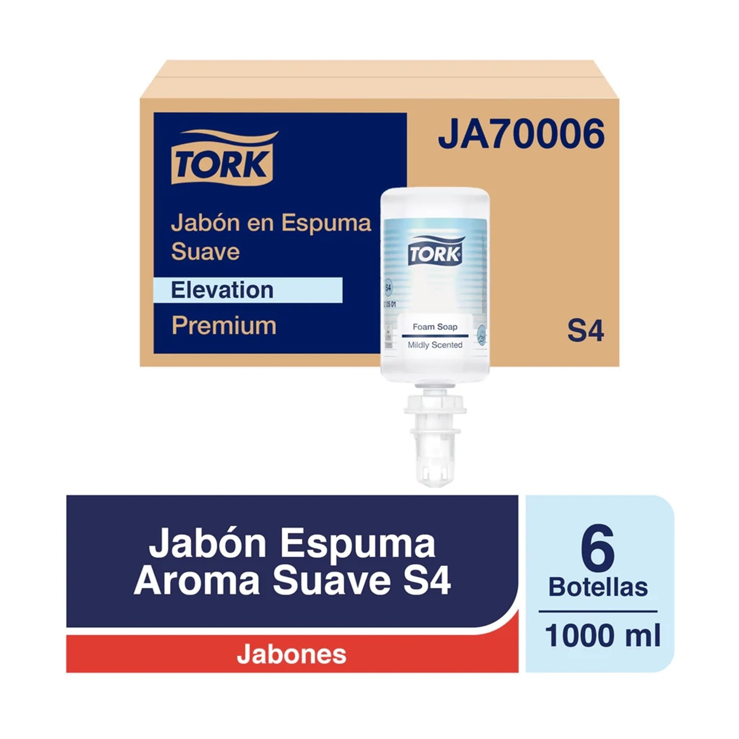 Pack x6 - Jabón Espuma Suave Tork 1 Lt Modelo JA70006 - 1 Caja