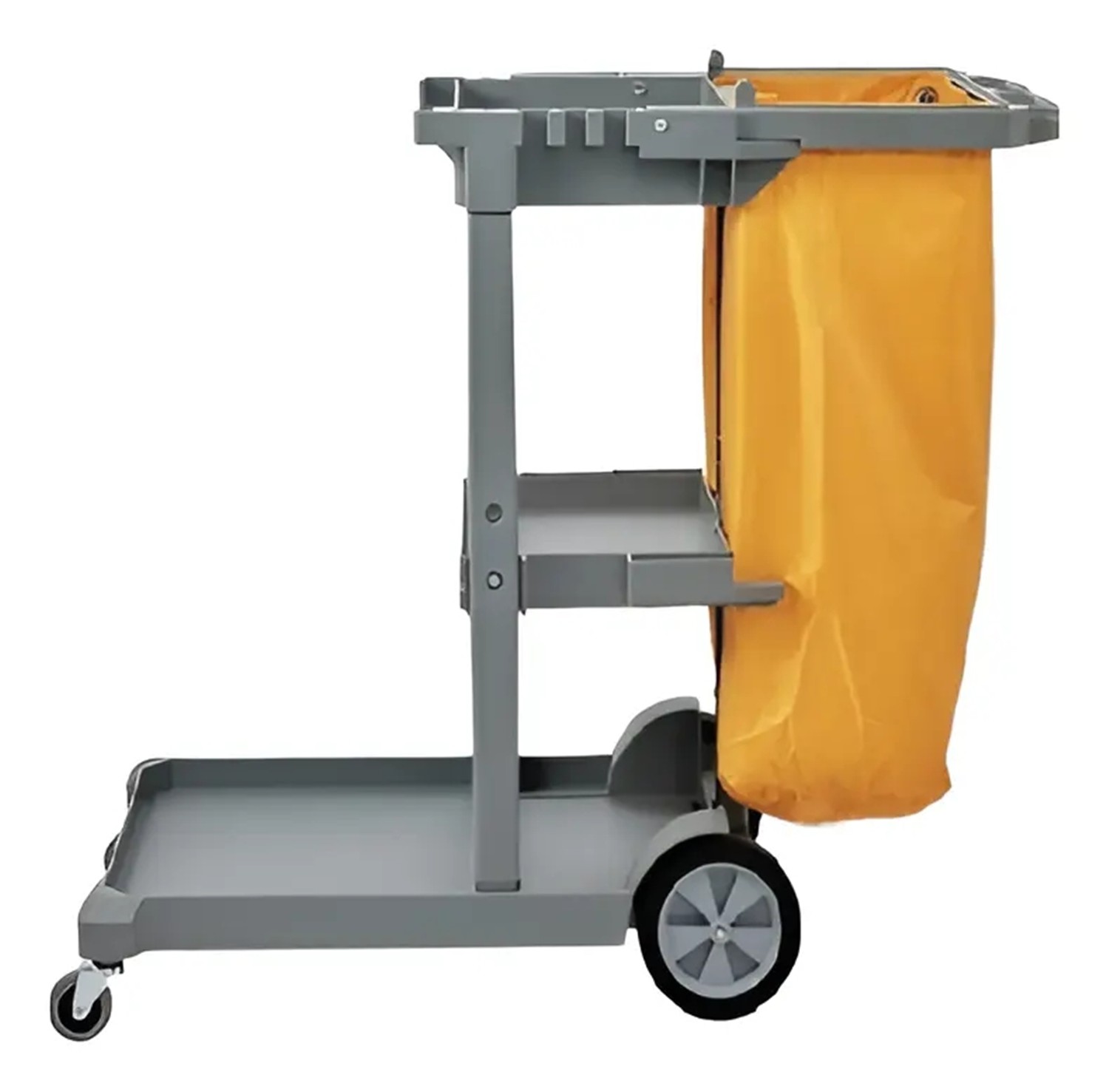 Carro Porta Útiles De Aseo Gris Con Tapa Y Bolsa Luster Gris Oscuro - Imagen 2