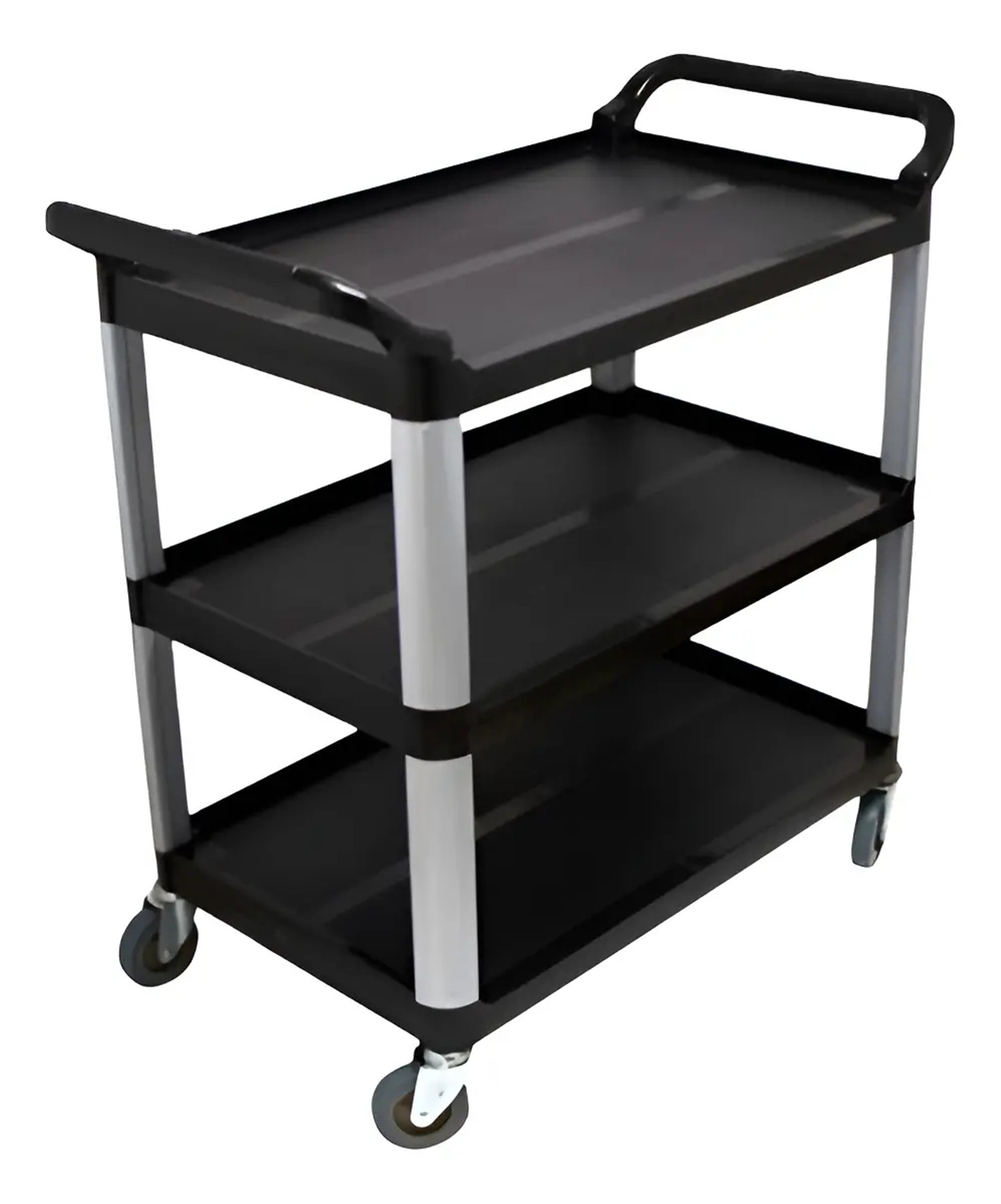 Carro Multiuso Luster Negro 3 Bandejas Plástico Reforzado