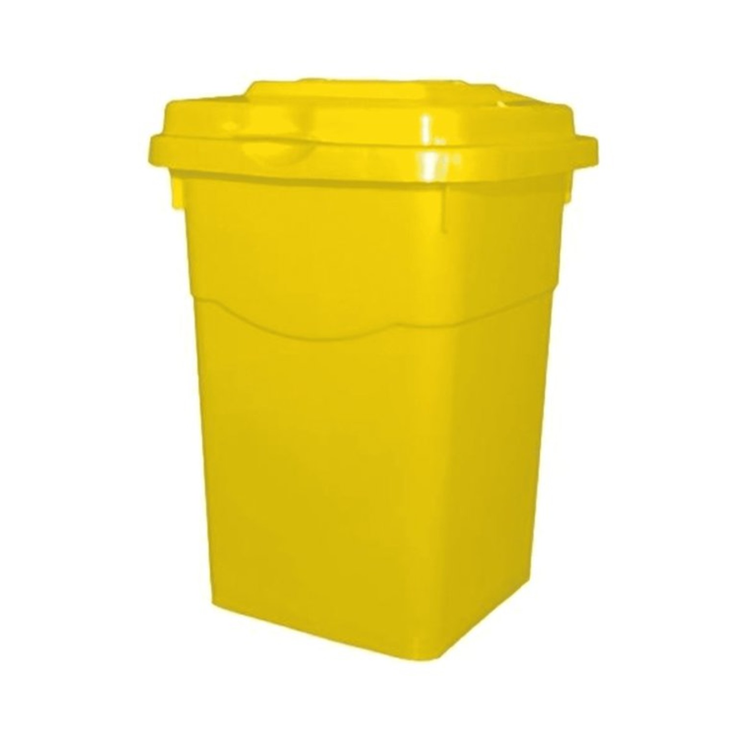 Basurero 50 Lts Amarillo Con Tapa | Plástico Resistente Amarillo