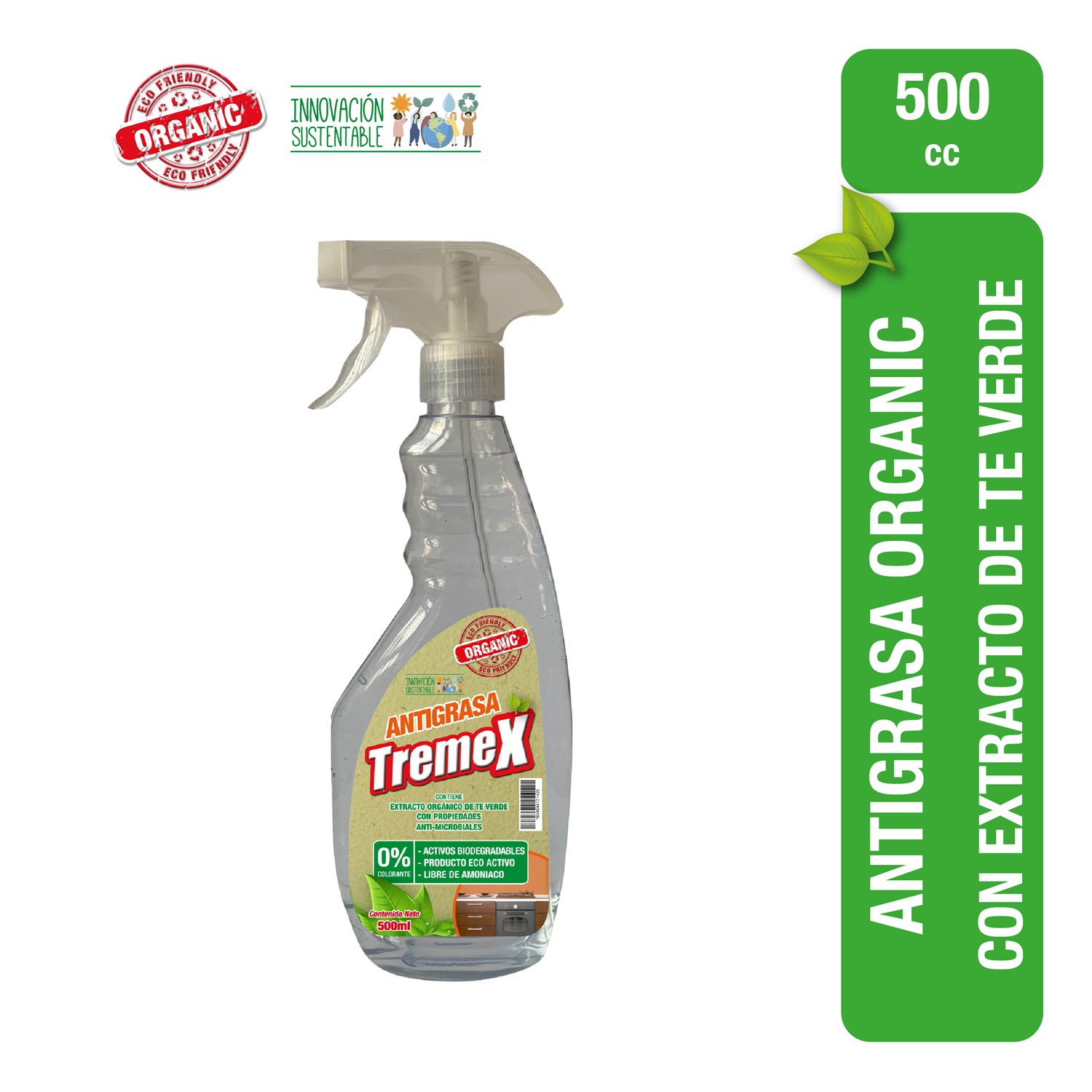 Tremex Antigrasa Organic Ecoactivo Con Gatillo 500 Cc