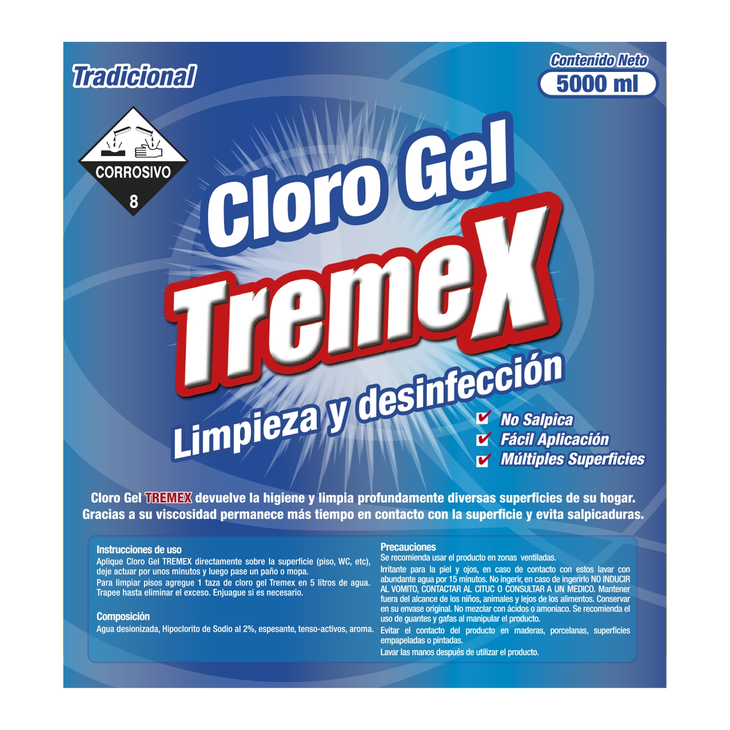 Cloro Gel Tremex 5 Litros - Imagen 2