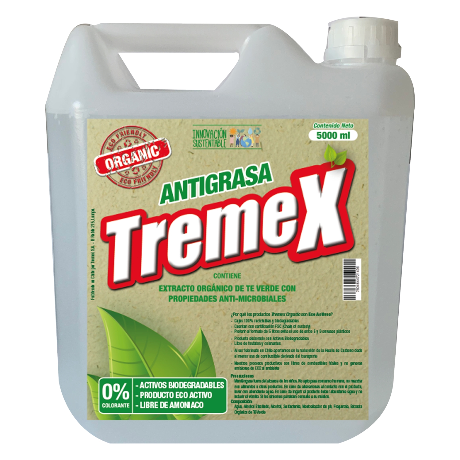 Tremex Limpiador Antigrasa Organic Ecoactivo 5 L Limpieza