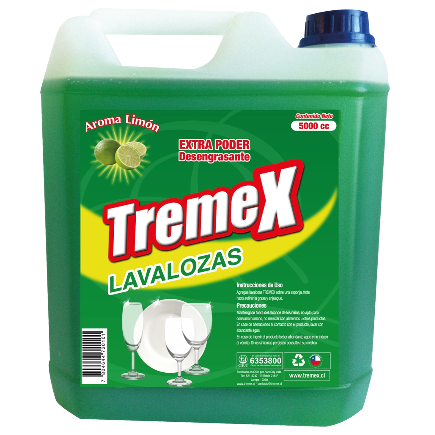 Lavaloza Concentrado Tremex Limón 5 Litros