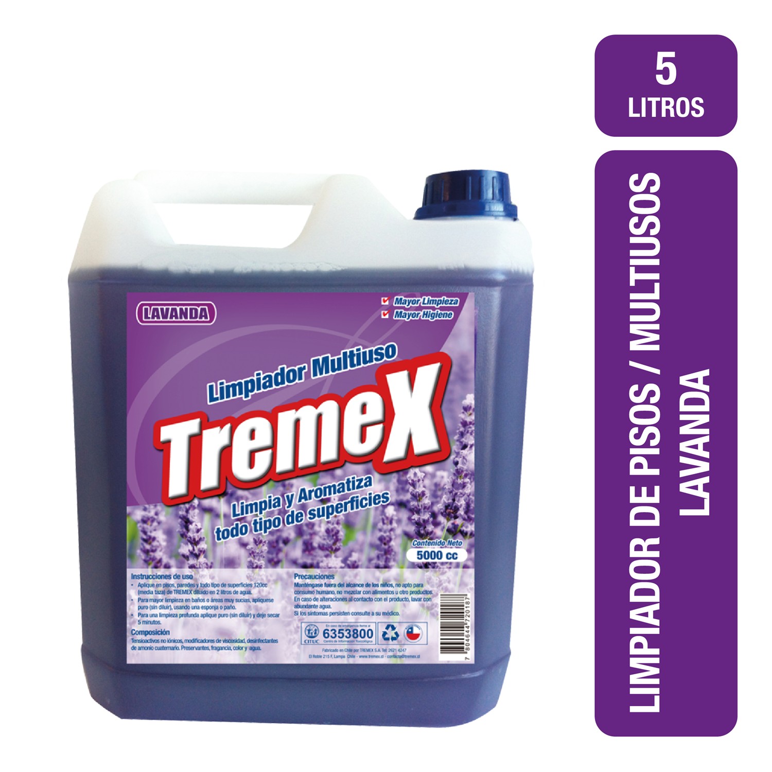 Limpiador Multiuso / Piso Tremex Lavanda 5 L