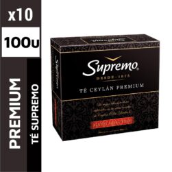 Té Supremo Premium Negro 100 Bolsitas Doble Cámara