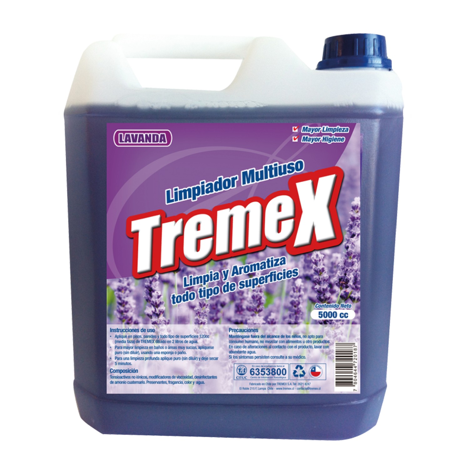 Limpiador Multiuso / Piso Tremex Lavanda 5 L - Imagen 2
