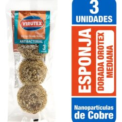 Esponja Dorada Orotex X3 Antibacterial Virutex Dorado