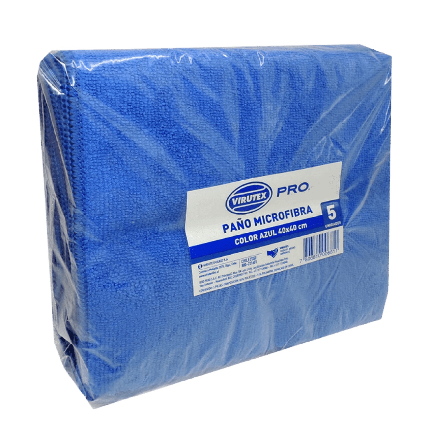 Pano Microfibra Virutex Azul - Paq. 5 Uni.