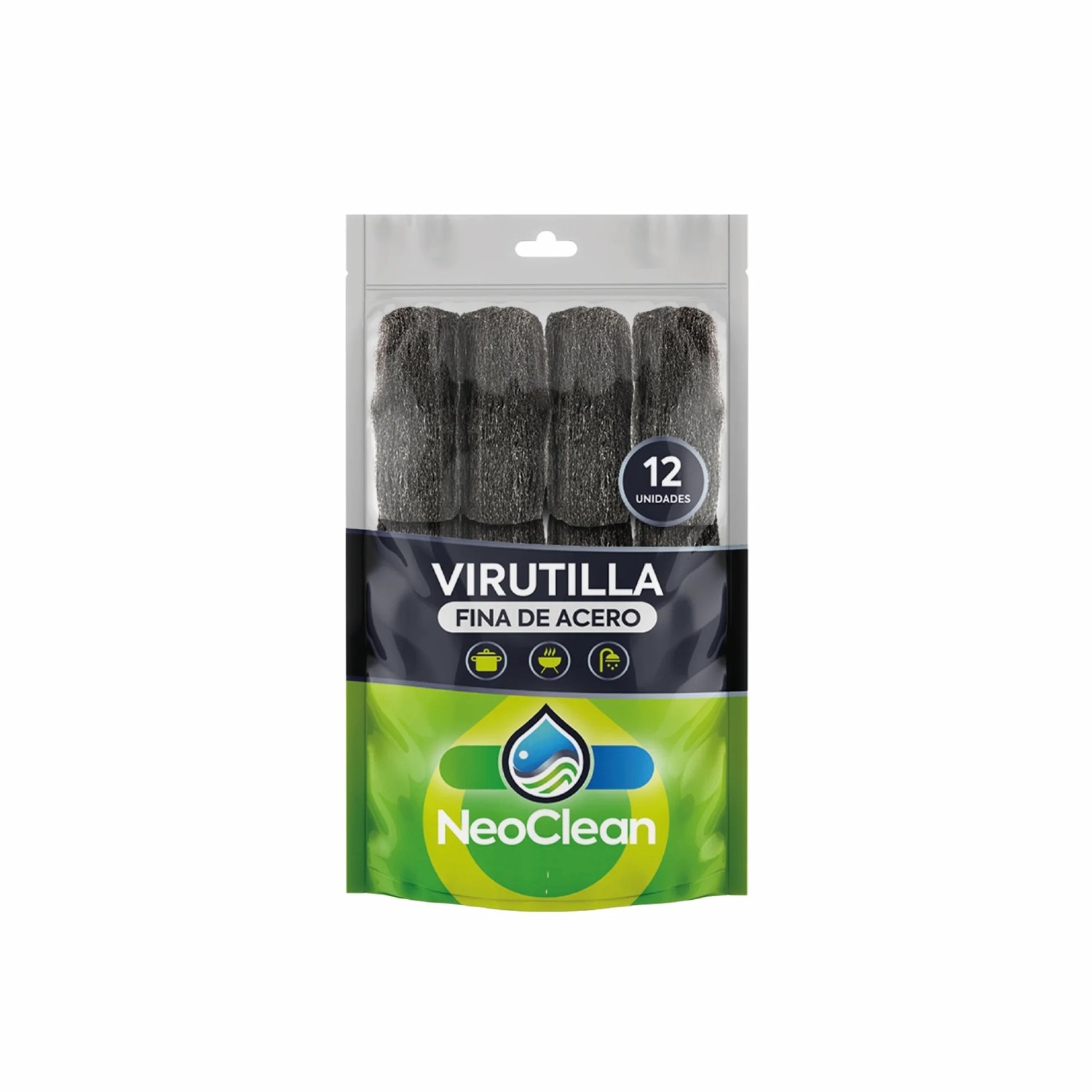 Virutilla Fina de Acero Neoclean Unidad - Imagen 2