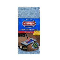Mopa Plana Set Microfibra Ultra Absorbente 35 Cm Virutex Color Azul
