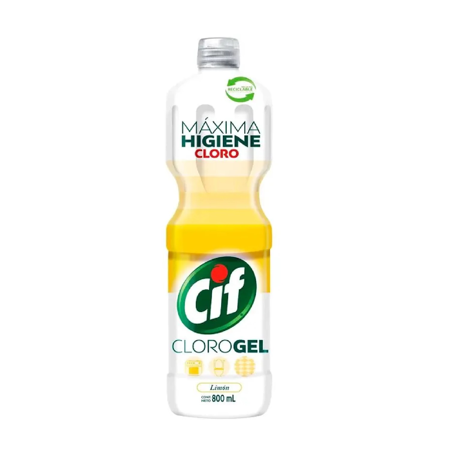 Limpiador Cloro Gel Fragancia Limón 800 Ml Cif
