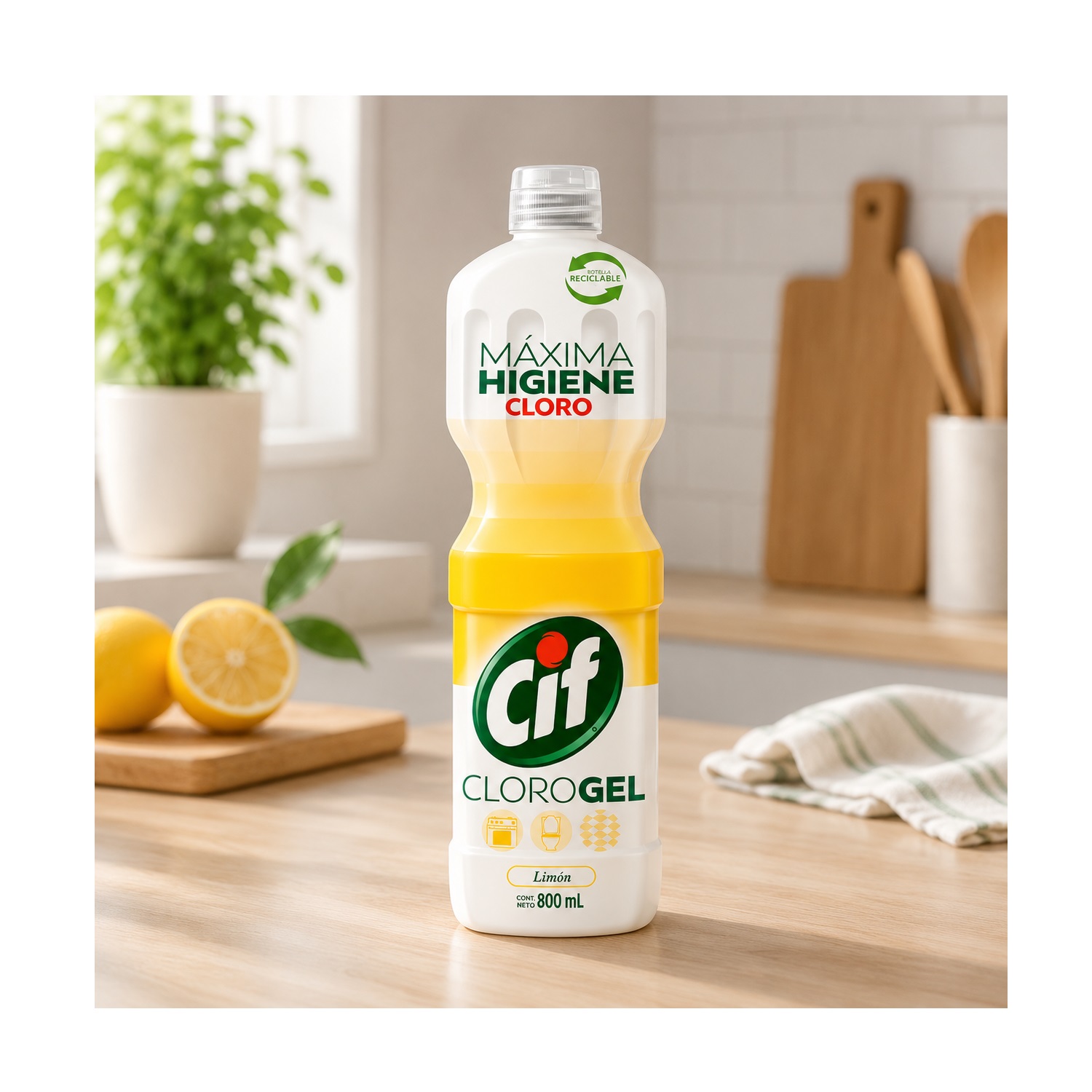 Limpiador Cloro Gel Fragancia Limón 800 Ml Cif - Imagen 2