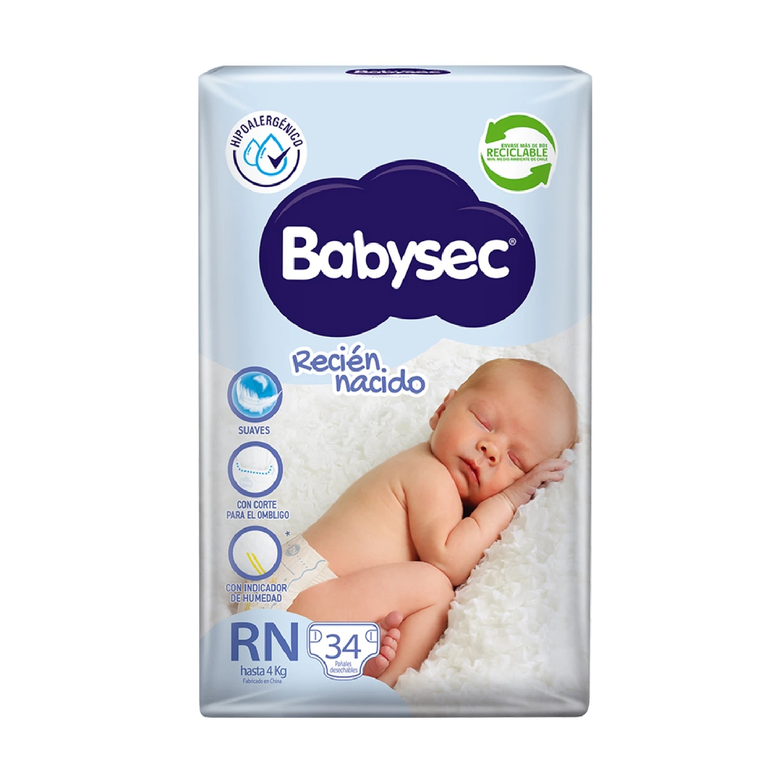 Babysec Recién Nacido 34 Unidades De Pañales De Bebé