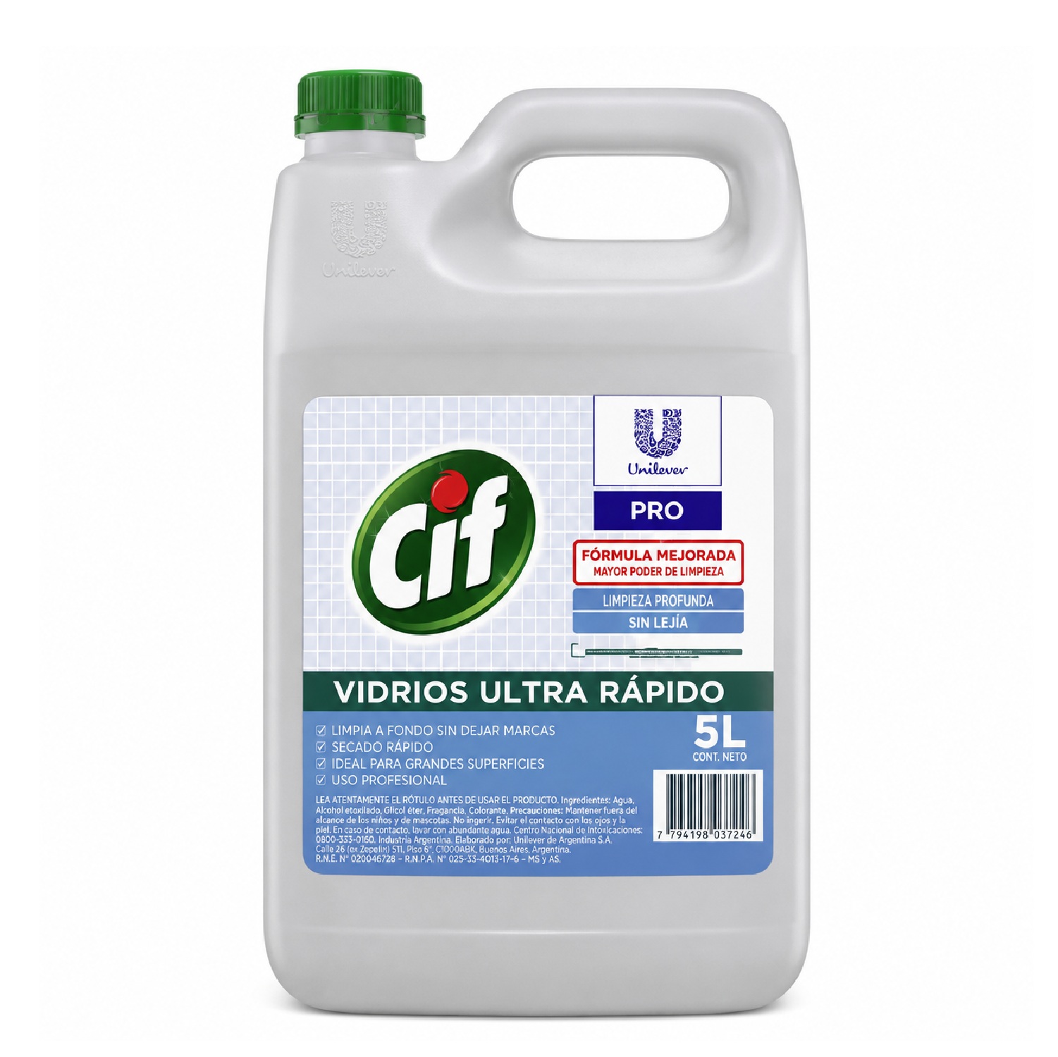 Limpia vidrios Cif Ultra Rapido Biodegradable 5 Litros