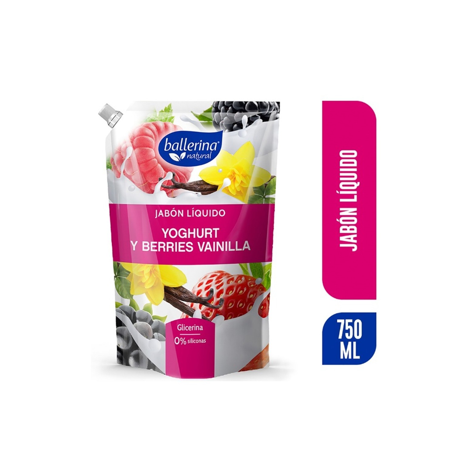 Jabón Líquido Ballerina Yogurt Berries & Vainilla Doypack 750 ml
