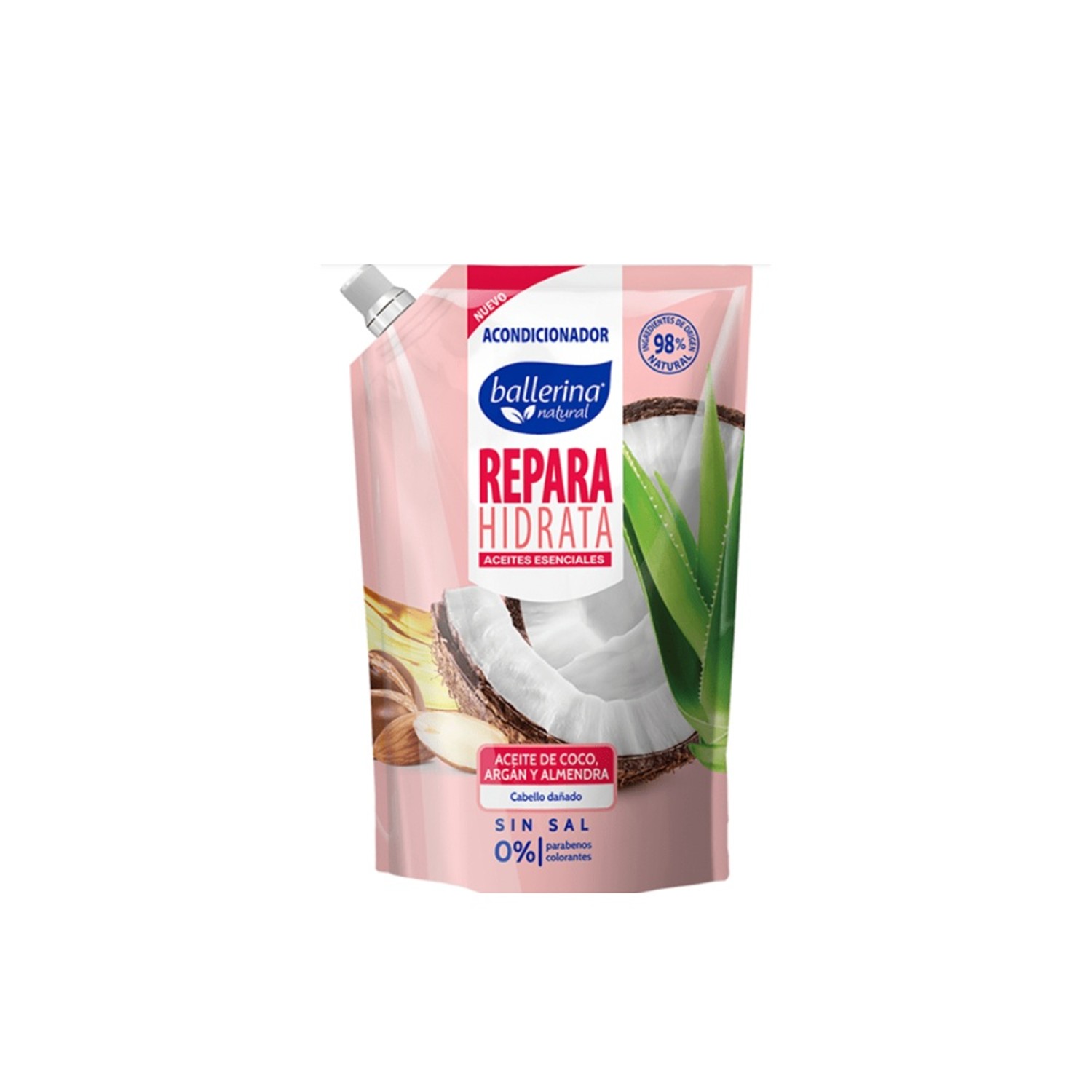 Acondicionador Ballerina Doypack Rep. Coco Y Almendra 750 Ml - Imagen 2