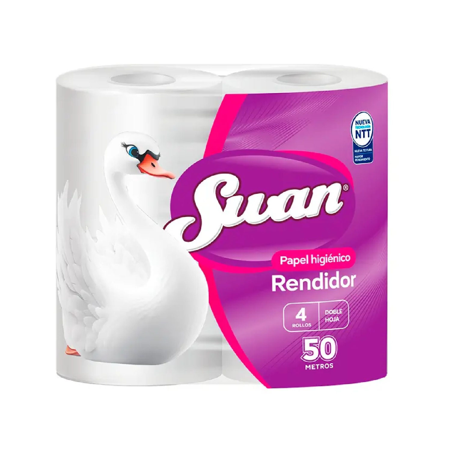 Papel Higiénico Swan Rendidor Doble Hoja 50m X 4 Rollos