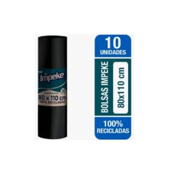 Bolsas Basura Negra En Rollo 80x110 10un Impeke