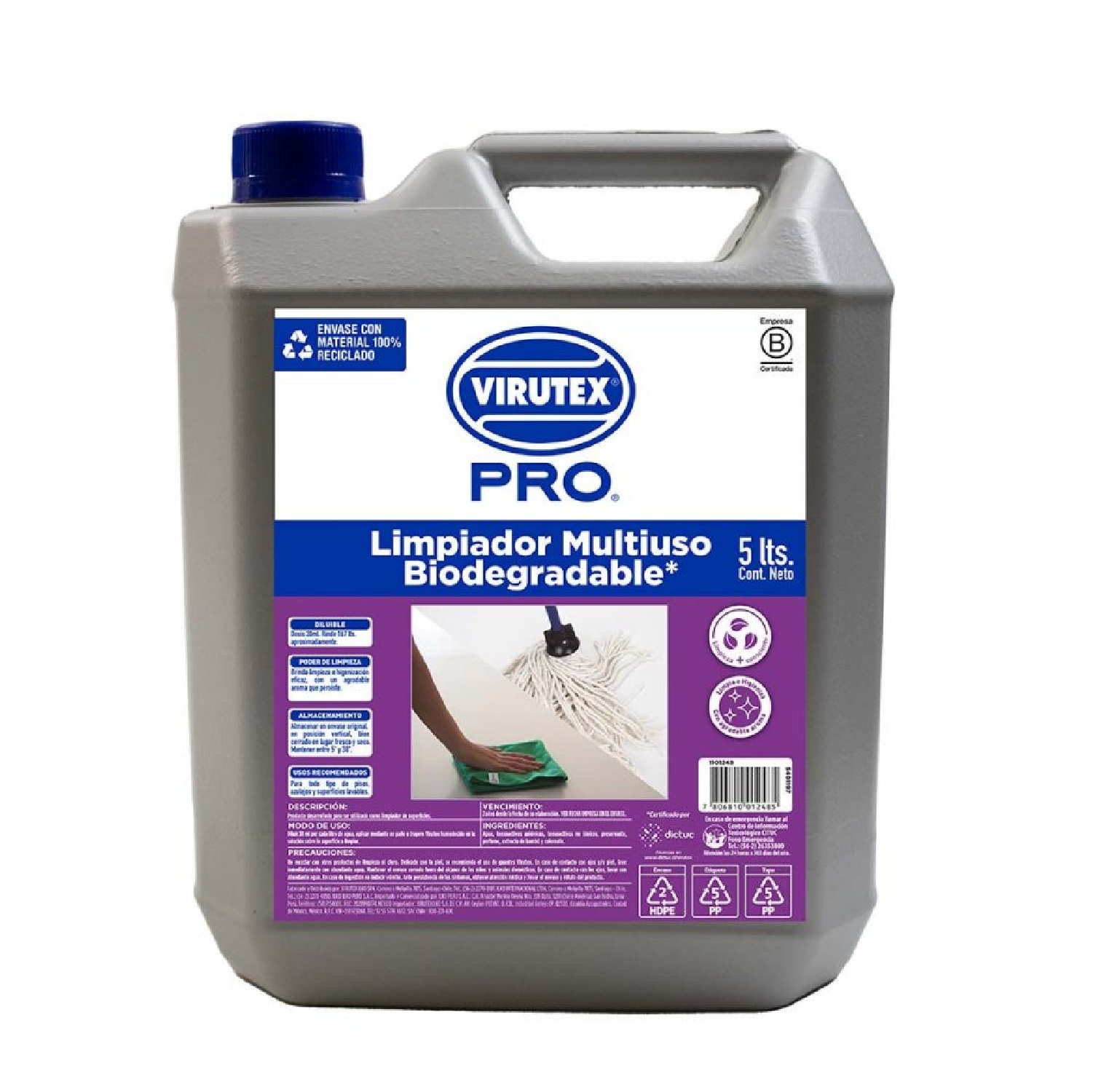 Desengrasante Bio Bambú Virutex Pro 5l Limpieza Efectiva