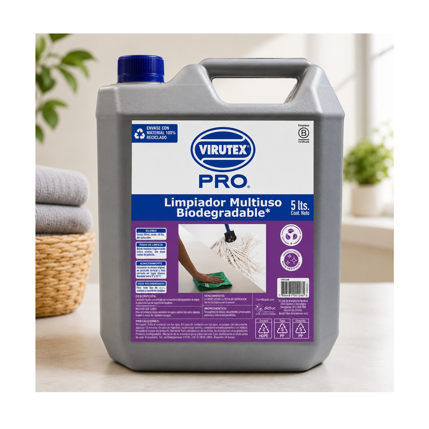 Desengrasante Bio Bambú Virutex Pro 5l Limpieza Efectiva - Imagen 2