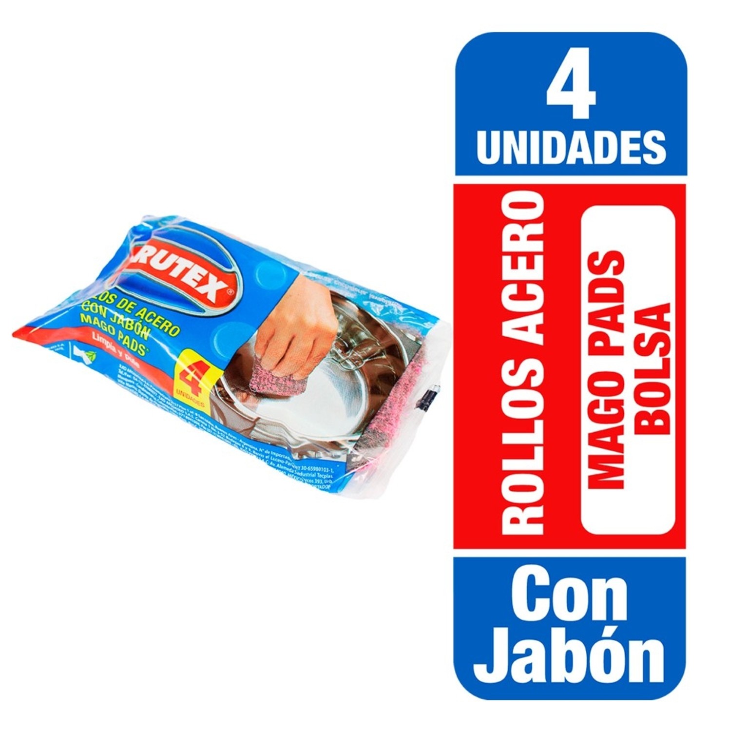 Virutilla Mago Pads Virutex C/jabon 4 unidades