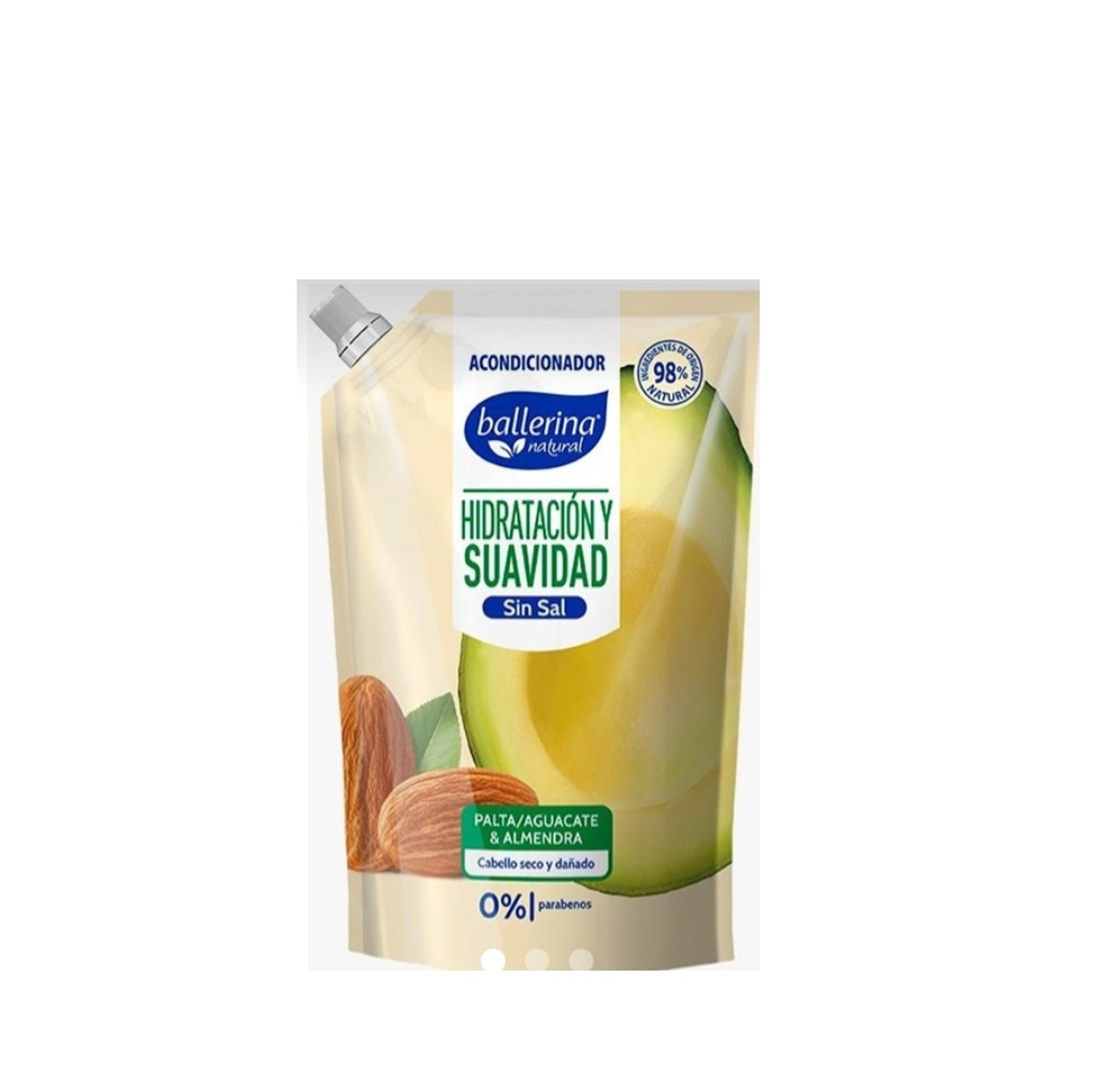 Acondicionador Ballerina Sin Sal Palta Y Almendra Doypack 750 Ml - Imagen 2