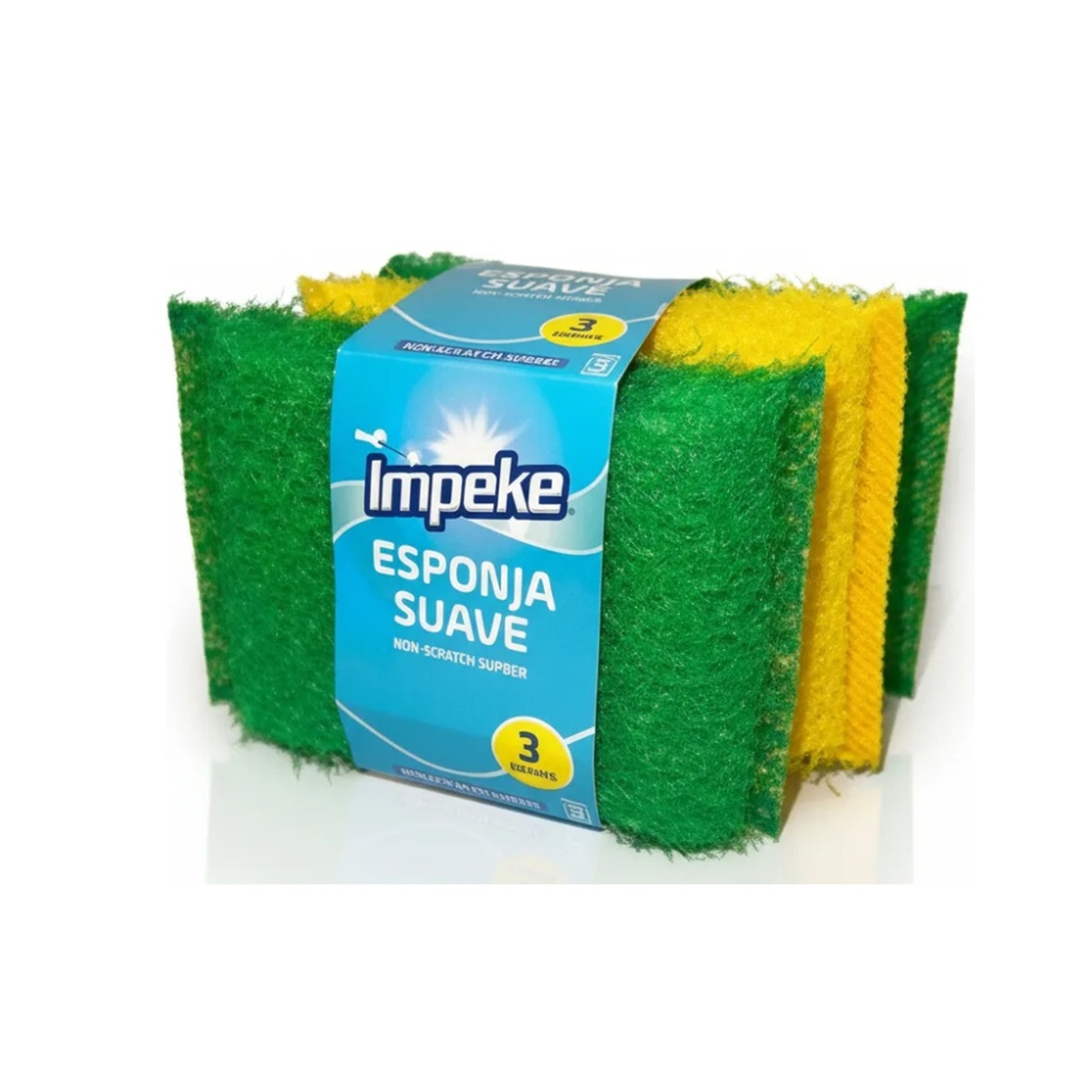 Esponja Spunita Impeke X3 Limpieza Eficiente Y Duradera - Amarillo Verde