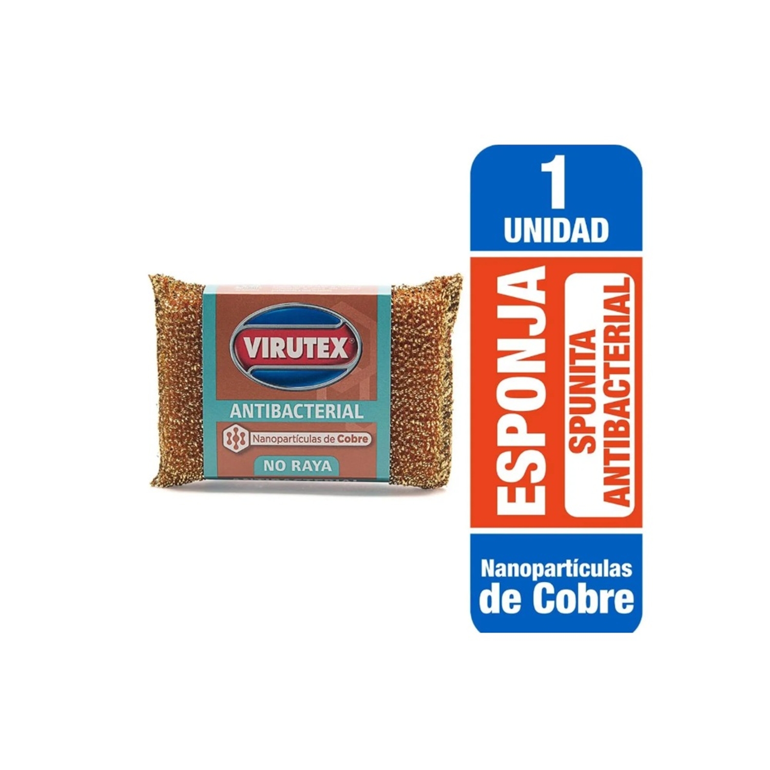 Esponja Spunita X1 Mult Con Nanopartículas De Cobre Virutex