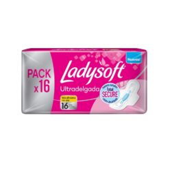 Toalla Femenina Ladysoft Ultradelgada Tela Ultra Seca 16 Ud.