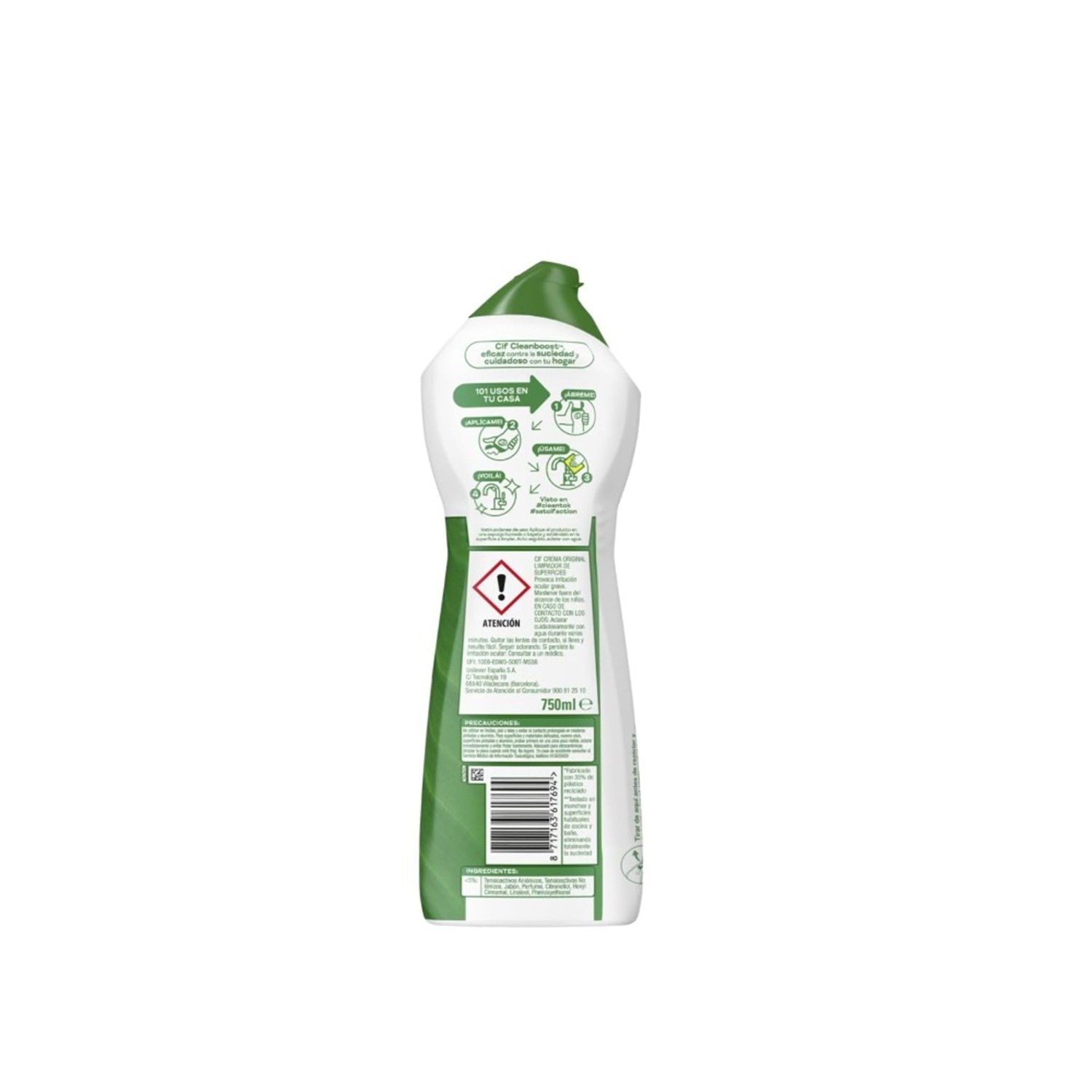 Limpiador Cif Original En Crema 750gr - Imagen 2
