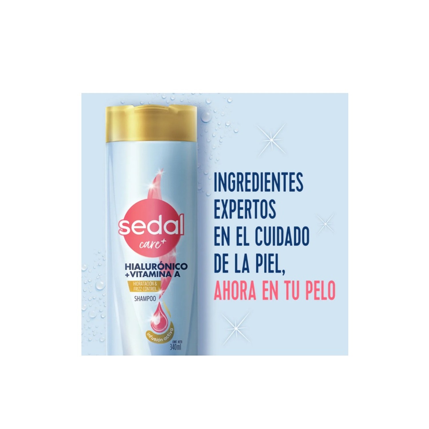 Sedal Shampoo Hialuronico + Vitamina A X 340ml - Imagen 2