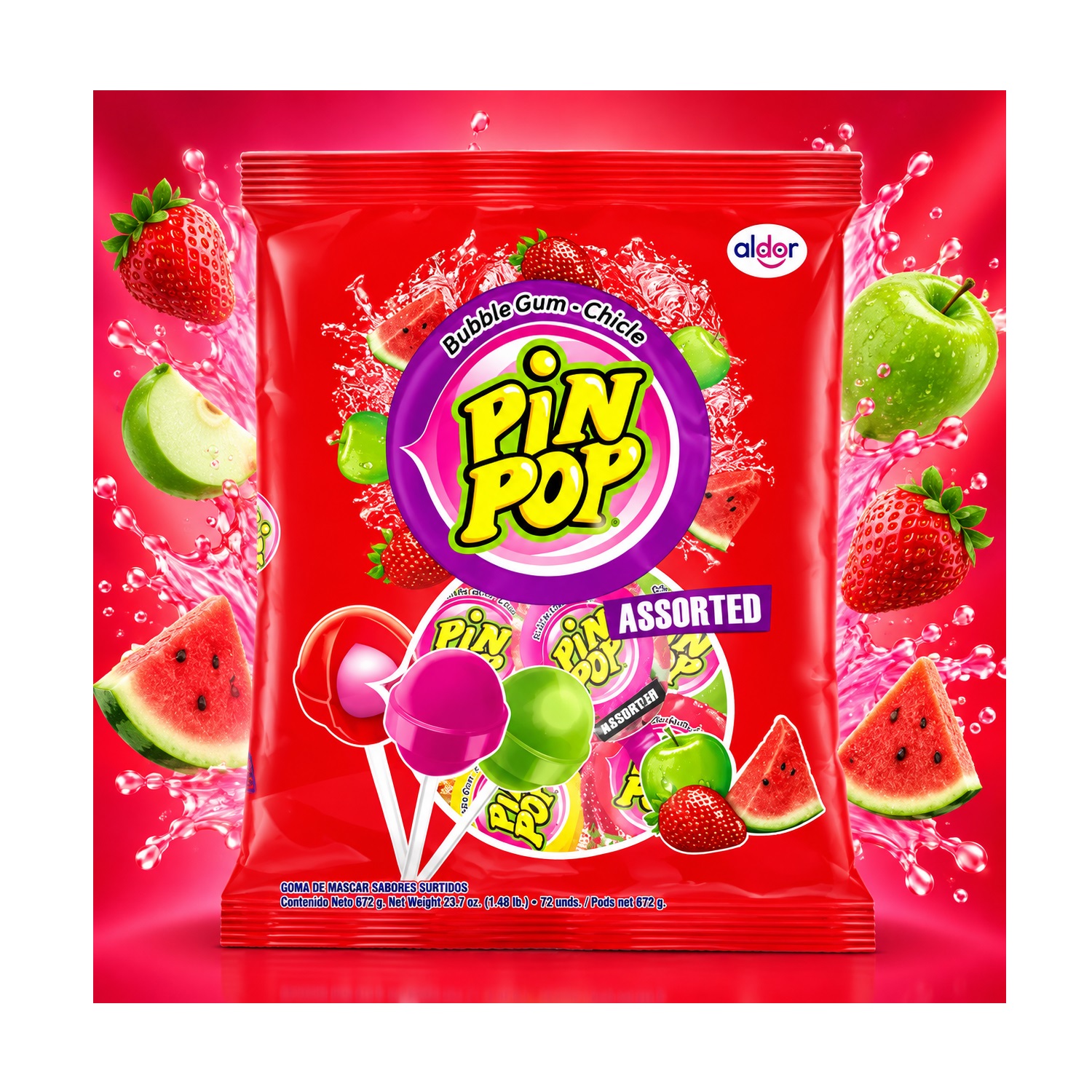 Chupete Pin Pop Surtidos Ambrosoli (24 Unidades) - Imagen 2