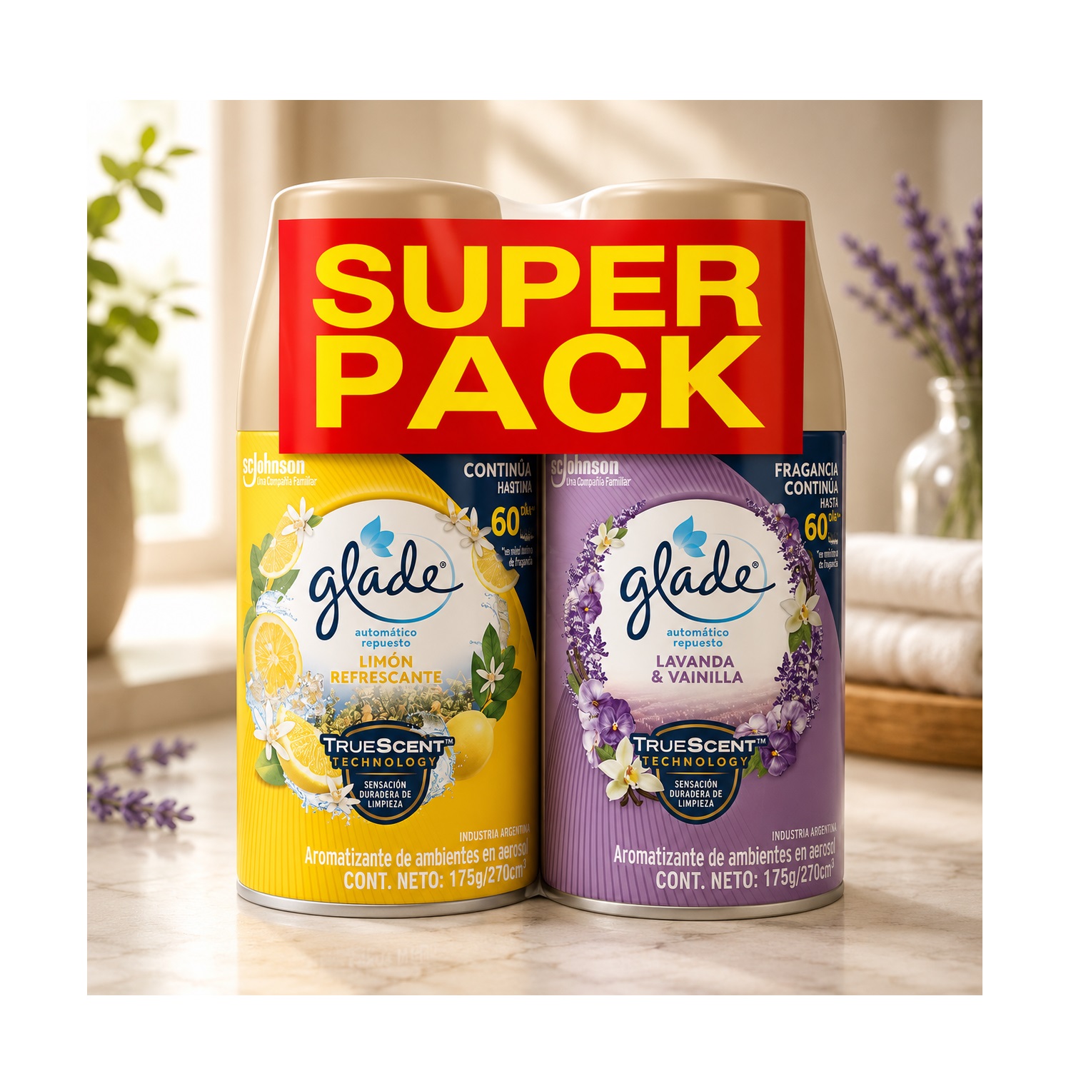 Glade Automático Recarga Twin Vainilla & Lavanda 2 Unidades - Imagen 2
