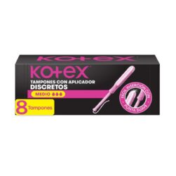 Tampones Kotex Con Aplicador Discretos Medio 8 Unidades